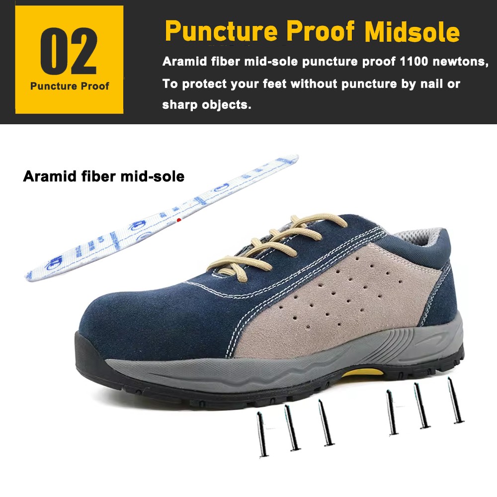 Steel Toe Puncture Resistant Suede Safety Shoes Sport