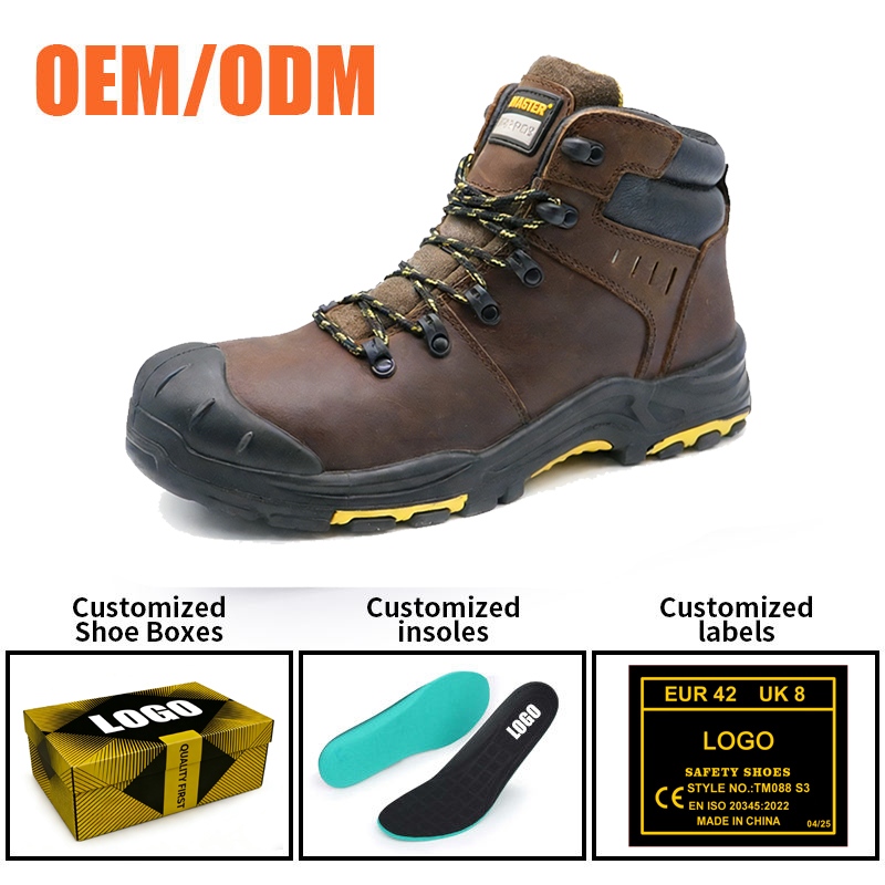 High Quaity Brown Leather Safety Boots for Oil Industry