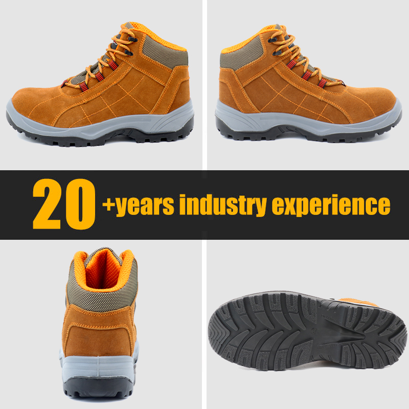Fiberglass Toe Anti-puncture Suede Safety Shoes Metal Free