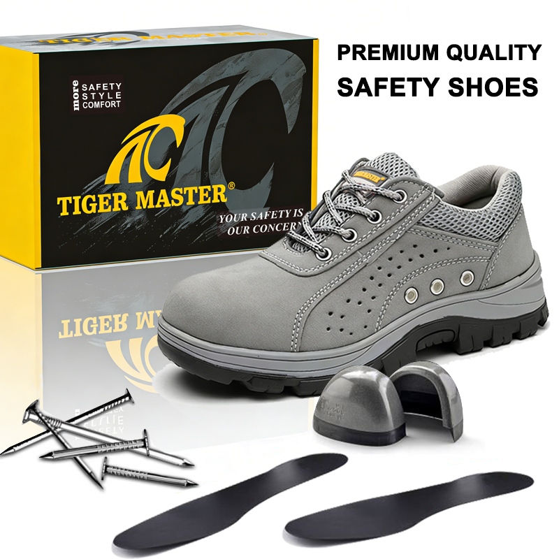 EU Steel Toe Rubber Sole Safety Shoes for Men Oil Resistant