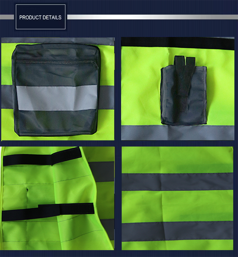 Multiple Pockets Reflective Safety Vest for Traffic Road Safety