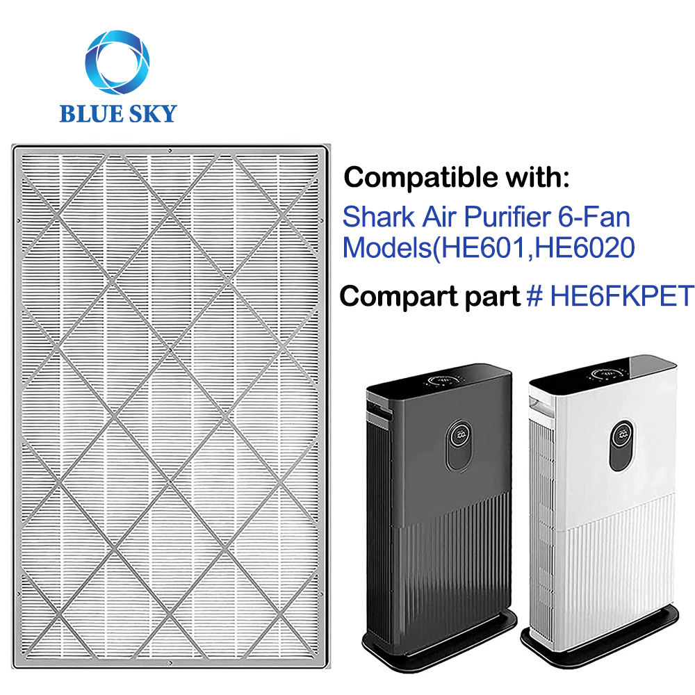 Bluesky 空气净化器 H13 HEPA 过滤器替换件适用于 Shark 空气净化器 6 风扇型号 HE601 HE602 
