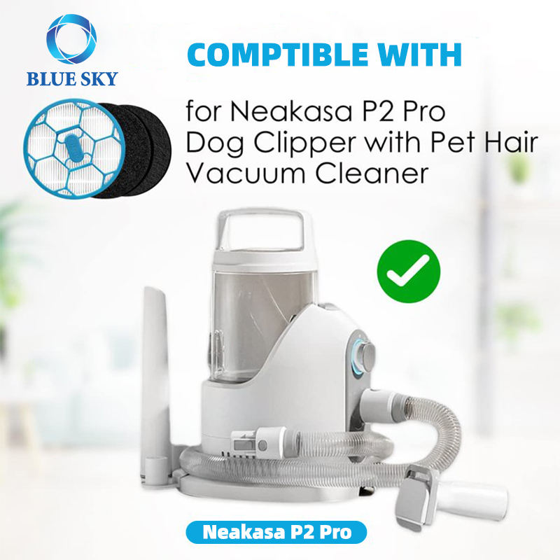 适用于 Neakasa / Neabot P2 Pro 宠物美容套件和吸尘器的可水洗 HEPA 过滤器海绵替换件