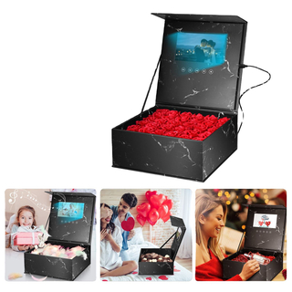 Customized Luxury LCD Screen Gift Box With Video And Photo Message for Christmas Wedding Engagement Birthday Anniversaries 7"