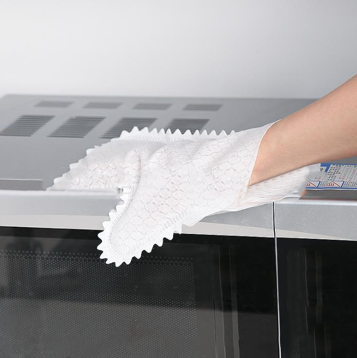 Disposable White Dust Removal Non-Woven Fabric Gloves Dusting Cloth Replaces Dust Wipes Dual-Sided Cleaning Gloves
