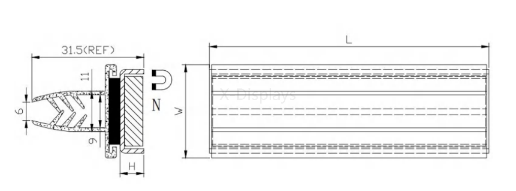 Magnetic Hinged Gripper Sign Holder, 3" Long SG-C35M