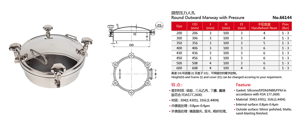 Чертеж санитарных люков резервуара высокого давления