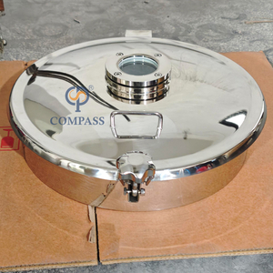 500MM SS304 Без давления наружу круглый люк со смотровым стеклом и ручкой