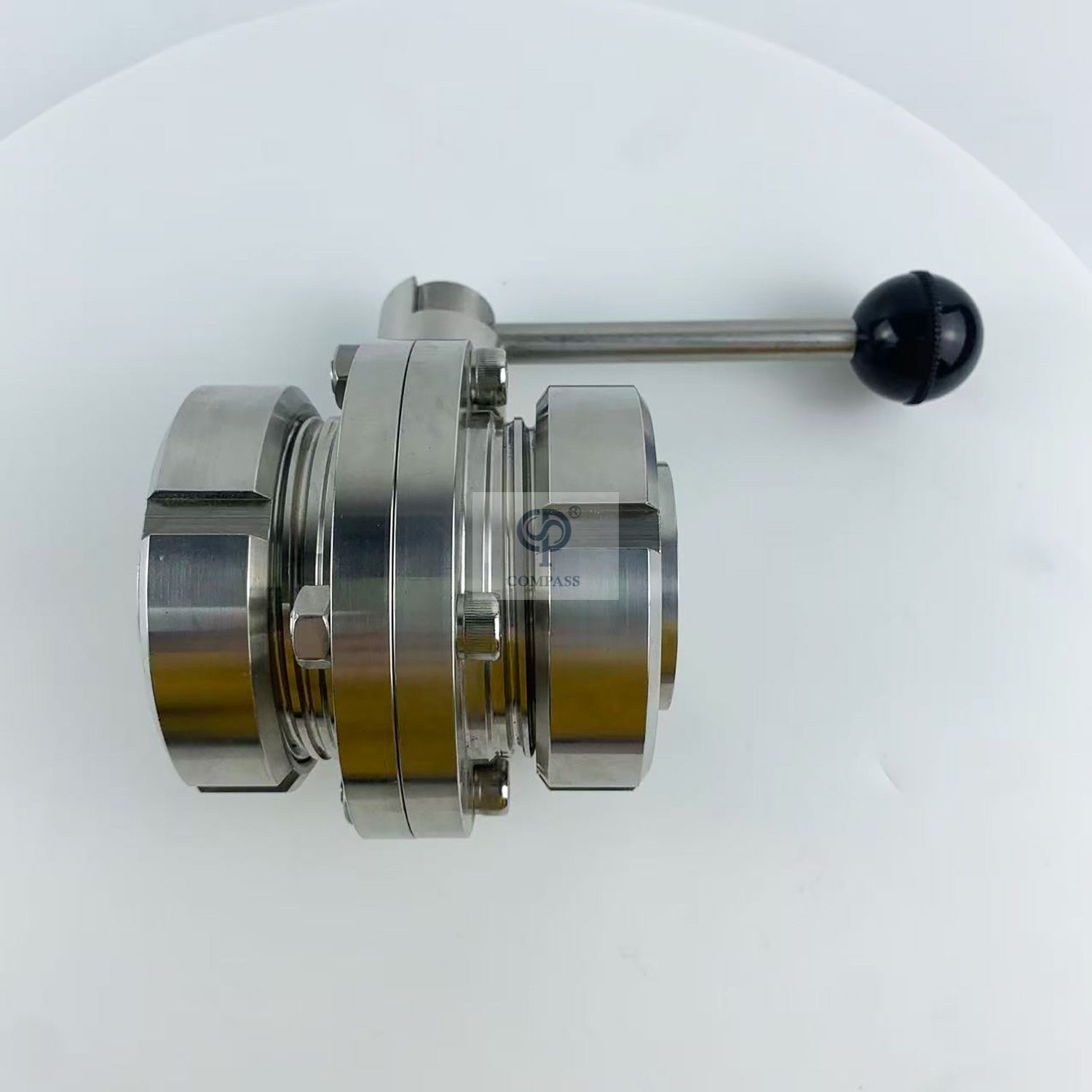 4-дюймовый SS316L Санитарный концевой дроссельный клапан с ручкой