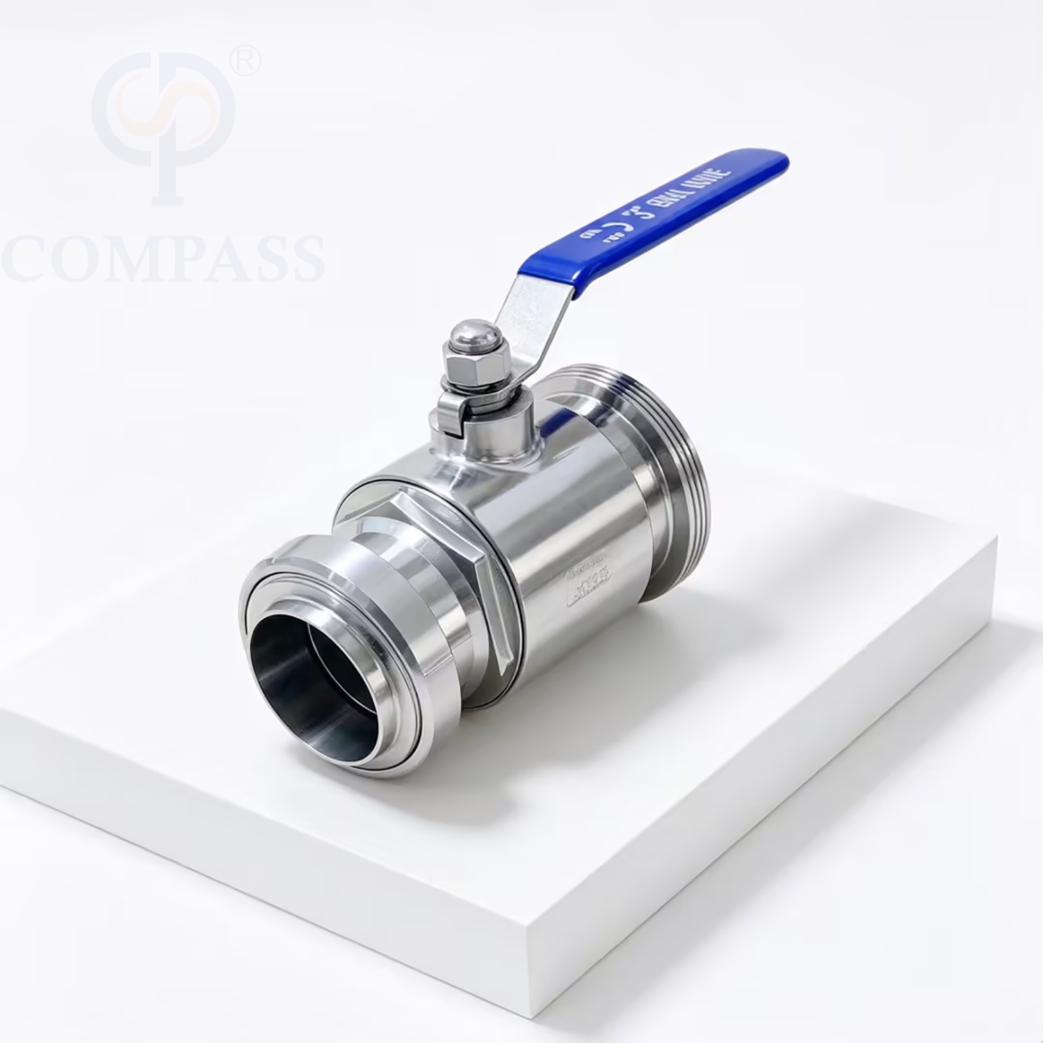 Новое поступление пищевой класс SS316L DN65 Санитарная нержавеющая сталь среднего давления DIN ручной прямой Шаровой кран с наружной резьбой и ПТФЭ