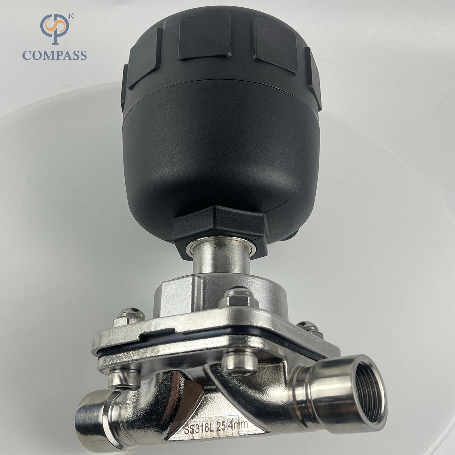 G 1 'SS316L G Женская нагрузка с прямой диафрагмой с пластиковой пневматической головкой