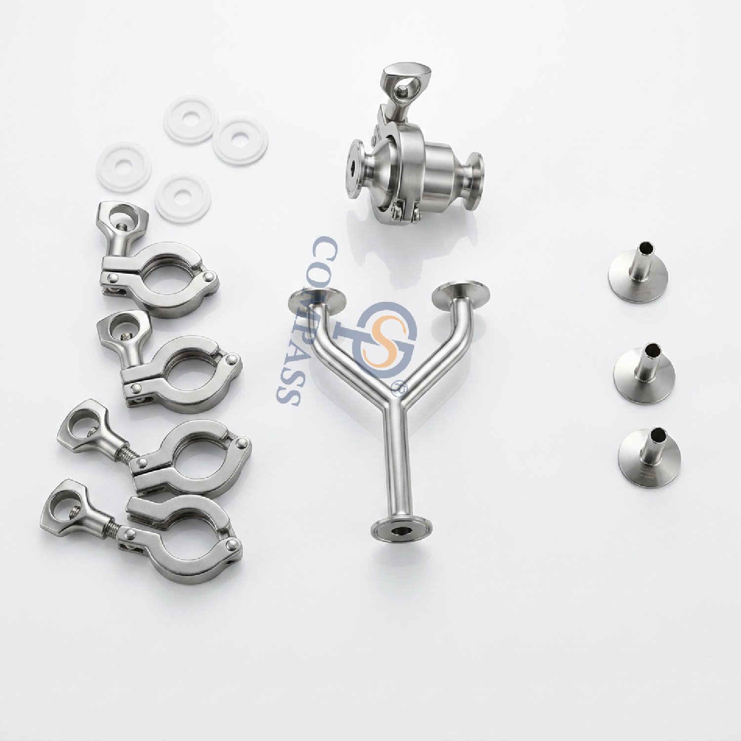Колено SS316L DN10 TC34MM Тройник модели Y с обратным клапаном с наконечником и переходником для шланга