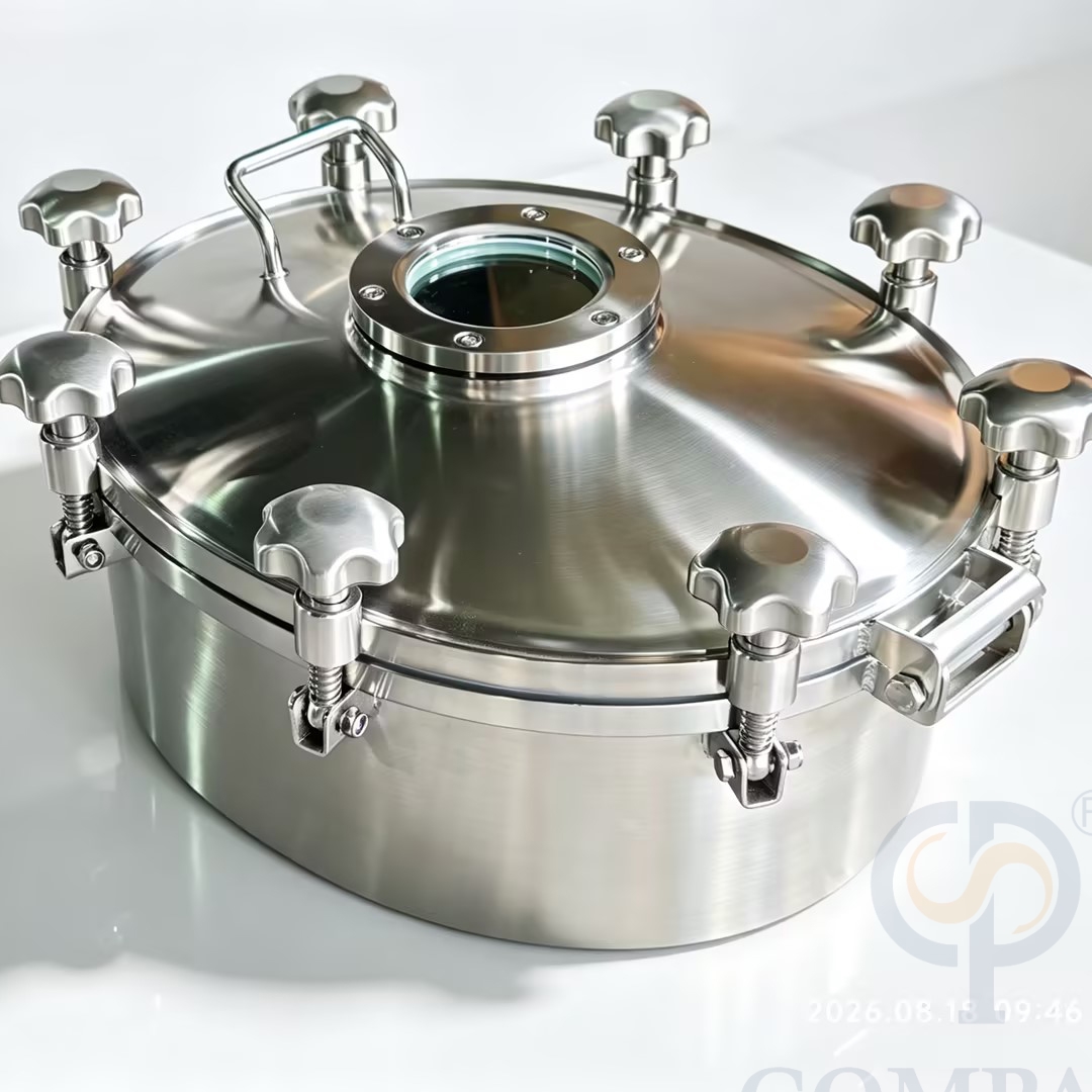 DN500XDN400 SS316L Новое поступление, сантехническая нержавеющая сталь, 3 бар, матовая полировка, наружные эллиптические люки давления со смотровым стеклом