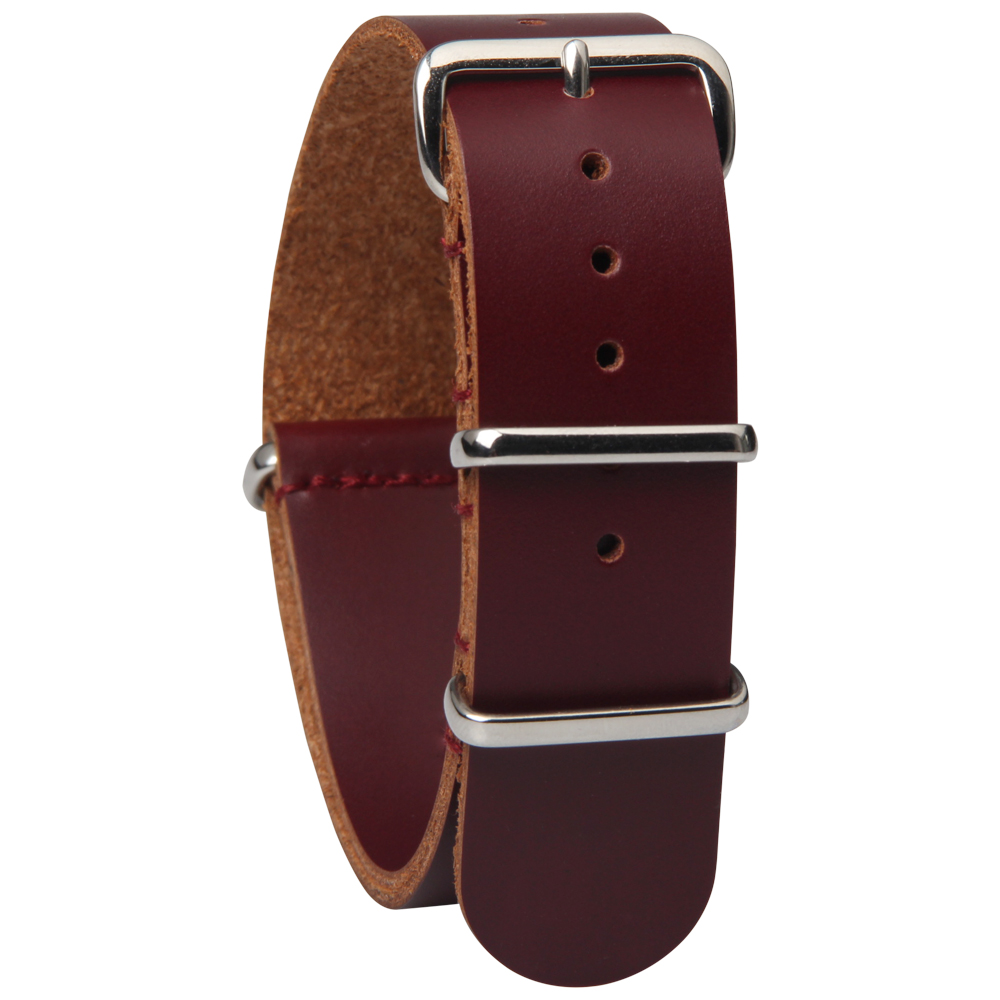 Customed Vintage Leather Nato Watch Straps with Polished Buckle Buy