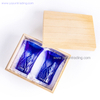 Hand Cutting Cobalt Blue Whiskey Shot Glass with Gift Box for Wedding And Collection 