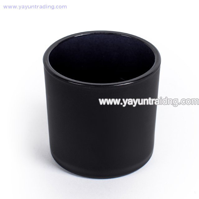 Wholesale Heat Resistant Matte Black Glass Candle Tumber for Wedding Or Church
