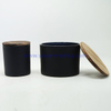 2019 frosted glass candle cup with sealed wooden lid
