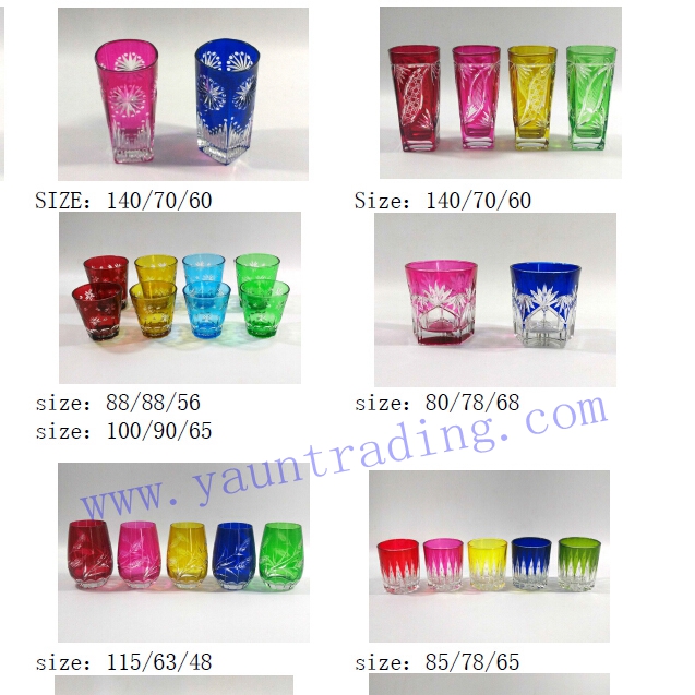 unique hand etched glass cup and red wine glass