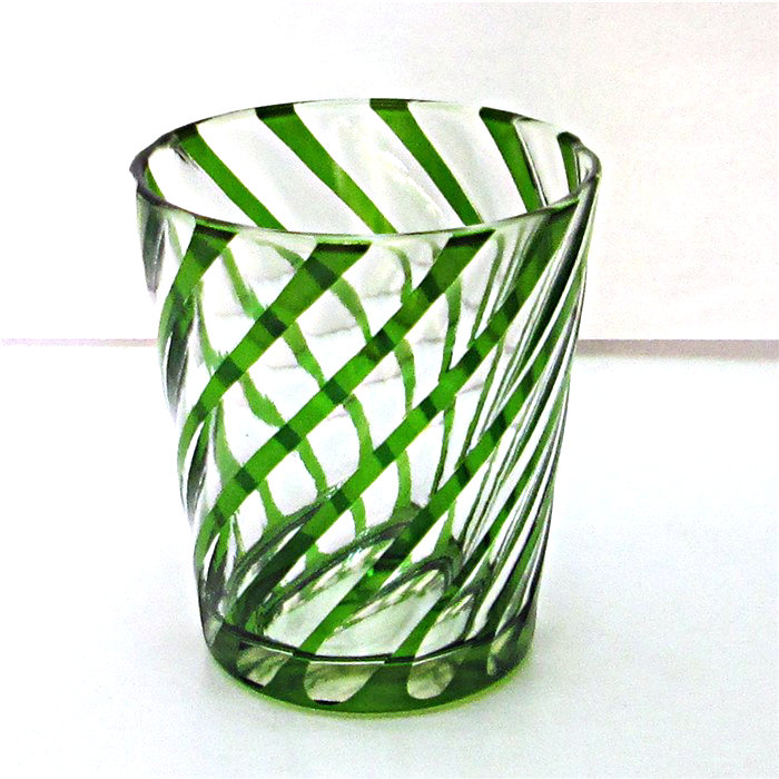 horn shape hand made sprayed color glass candle jar