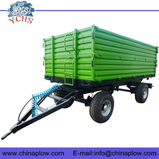 Two axle dump trailer for tractor