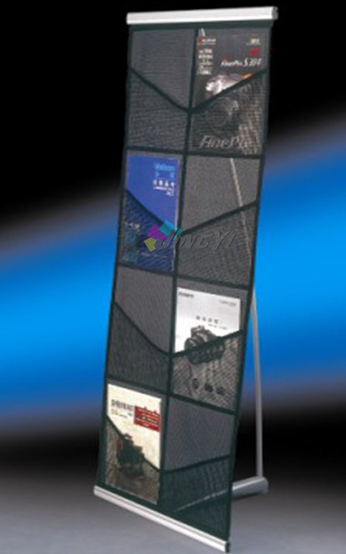 Wholesale Cheap Quality Magazine/Brochure/Catalogue Mesh Fabric Pocket Display Stand, A4 Metal Foldable Booklet Holder Mesh Brochure Display Stand