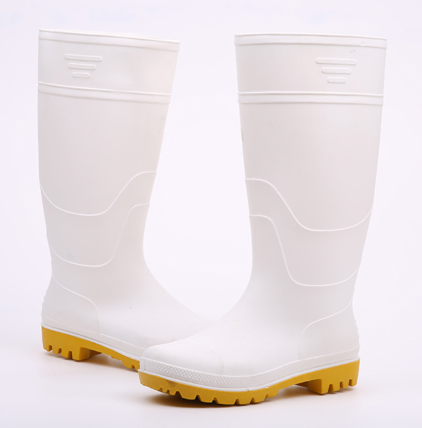 White color food industry pvc rain boots