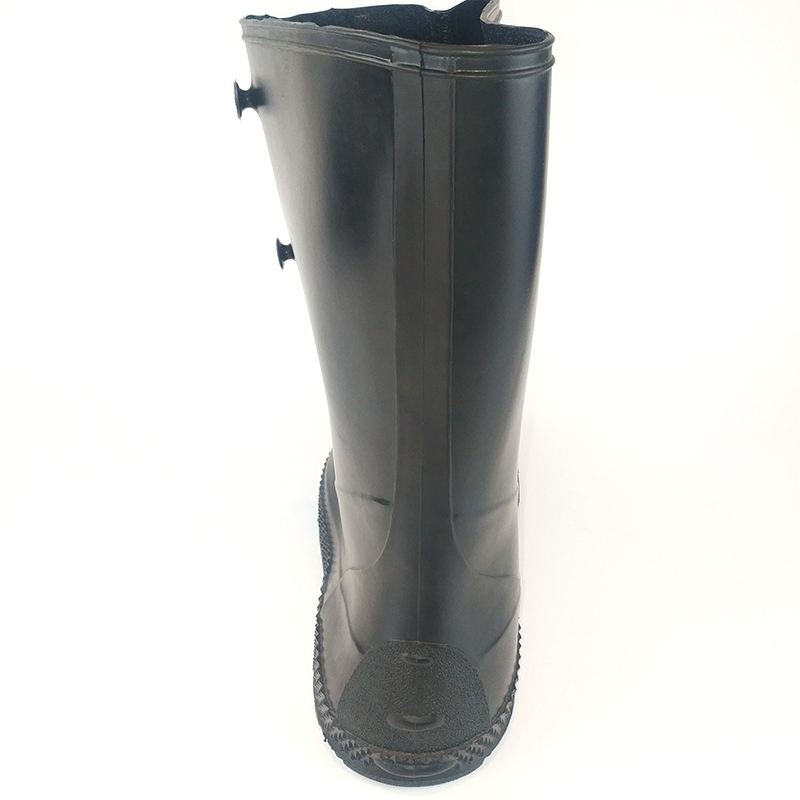 Black water proof anti slip oil resistant cross-country PVC overshoes boots