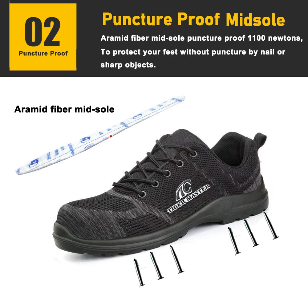 Non-slip Anti-smash Puncture-proof Airport Safety Shoes without Metal