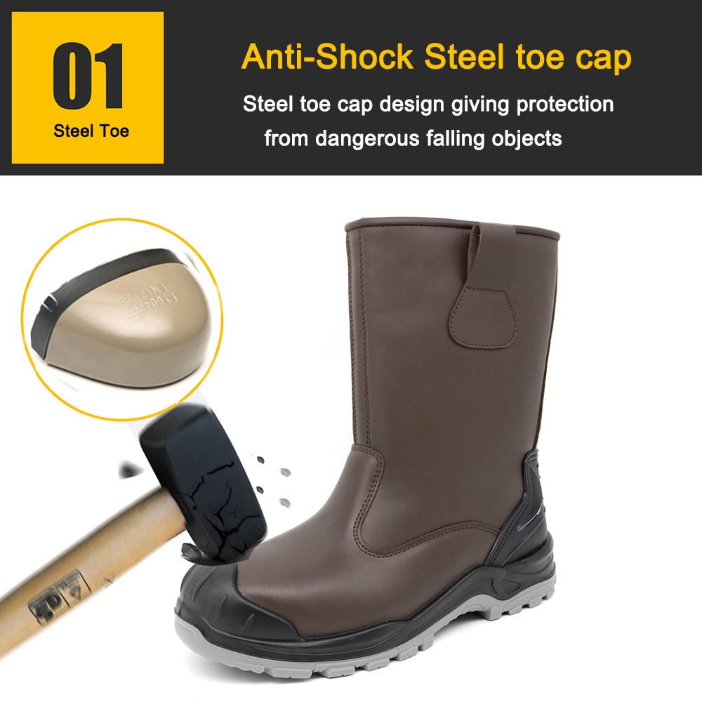 Brown Steel Toe Prevent Puncture Welding Safety Boots