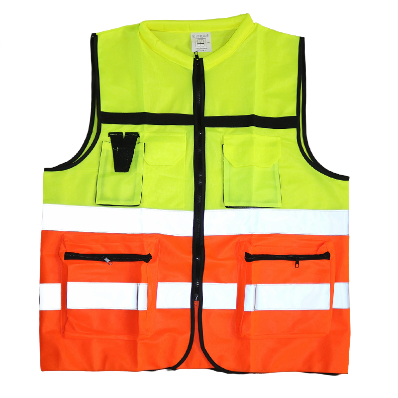 120g Polyester Cycling Hi-vis Reflective Safety Vest with Multiple Pockets