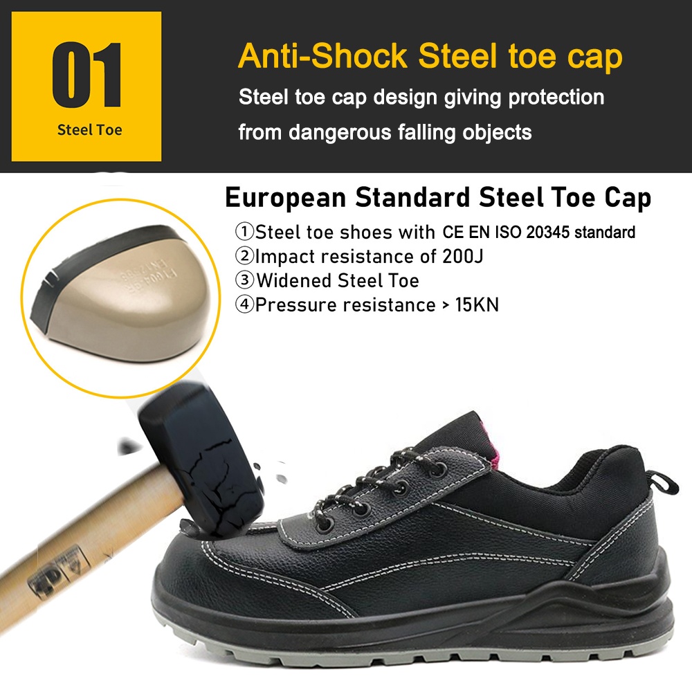Steel Toe Anti Puncture Women's Safety Shoes Leather for Construction