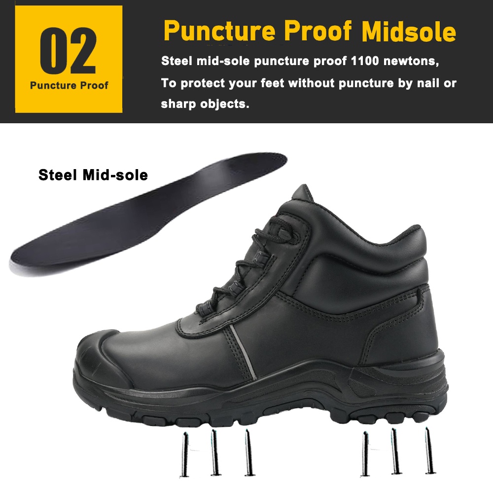 CE S3 Steel Toe Leather Safety Shoes for Women