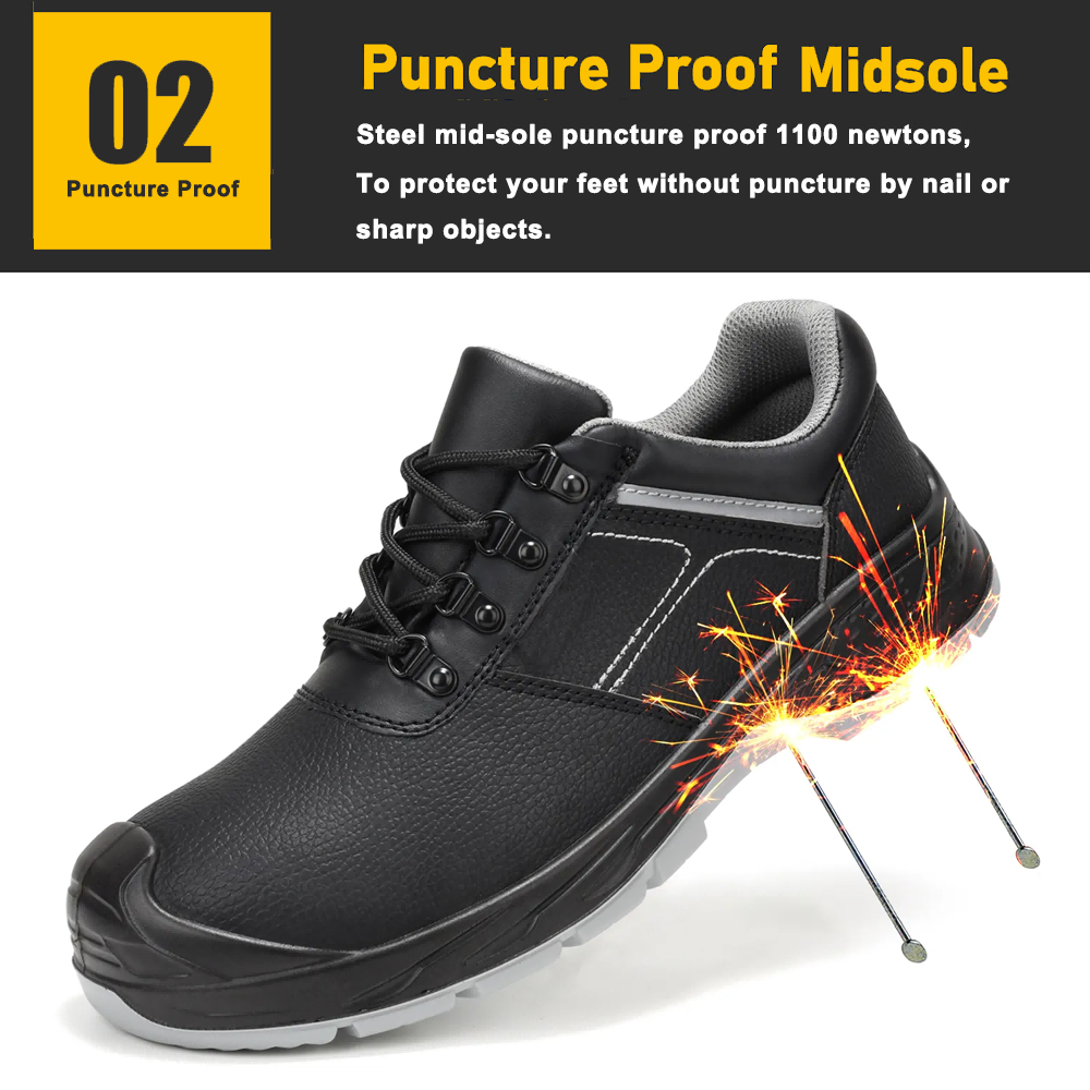 Leather Work Safety Shoes with Steel Toe