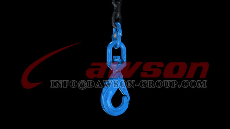 Aplicaci&oacute;n del gancho autoblocante giratorio especial Dawson Grado 100 con pestillo de agarre para eslingas de cadena - F&aacute;brica de China