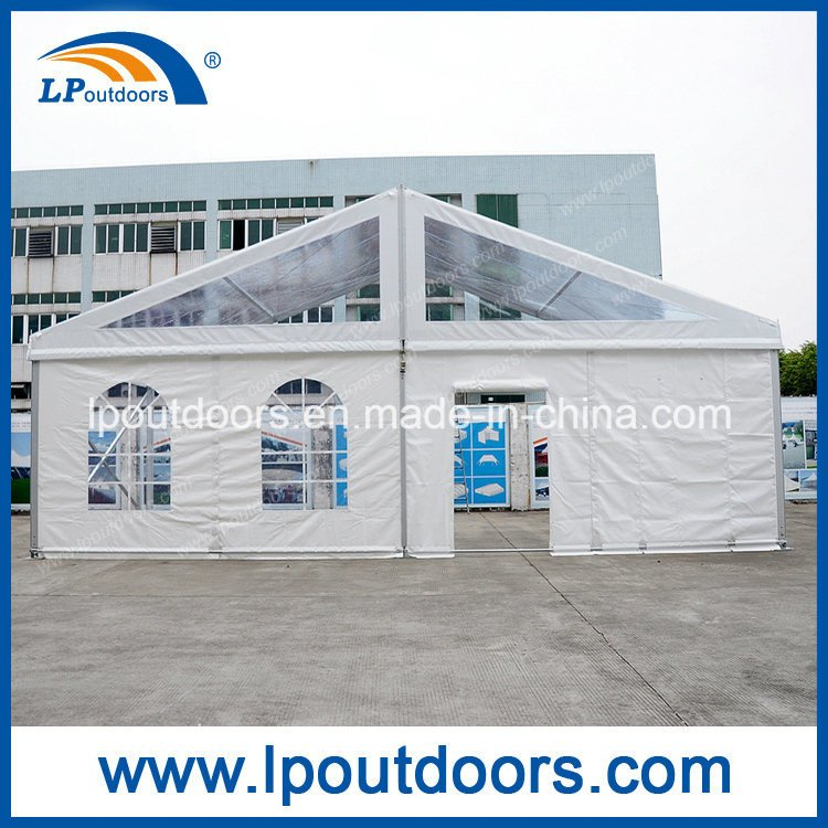 Tienda de campaña para bodas con techo transparente al aire libre de alta calidad de 10x40m
