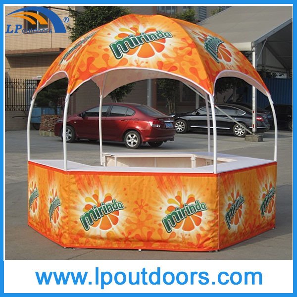 Stand de exposición de tienda de campaña para feria comercial con cúpula hexagonal de 3m de diámetro para publicidad