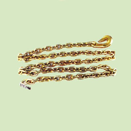 G80 GOLDEN GALVANIZED CHAIN SLING WITH BENT HOOK