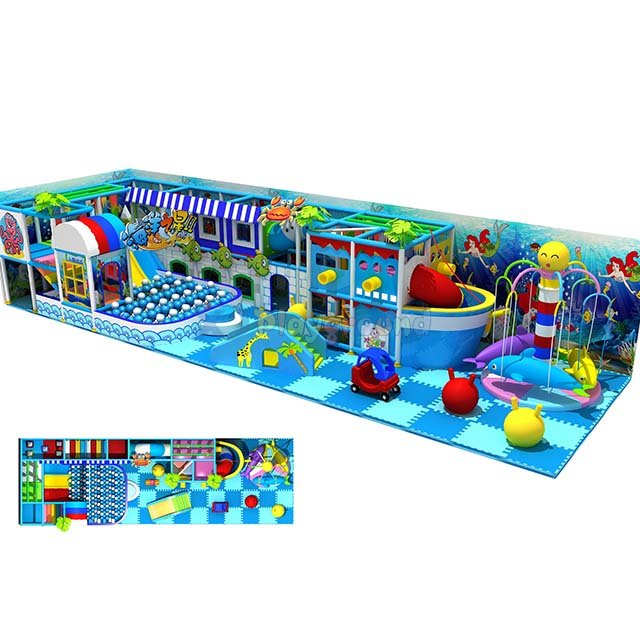 Ocean Theme Kids Small Indoor Playground Game with Ball Pit