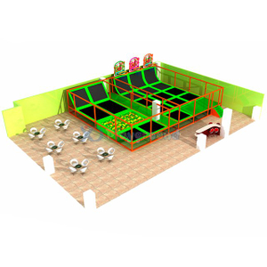 Jungle Themed Amusement Kids Trampoline Park with Foam Pit