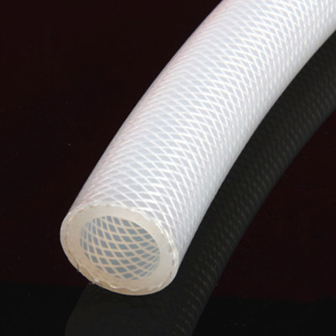 FDA Manguera de silicona grado alimenticio reforzada con tela trenzada de alta temperatura 