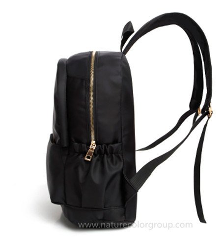 Fashion Black Waterproof Nylon Outdoor Backpack