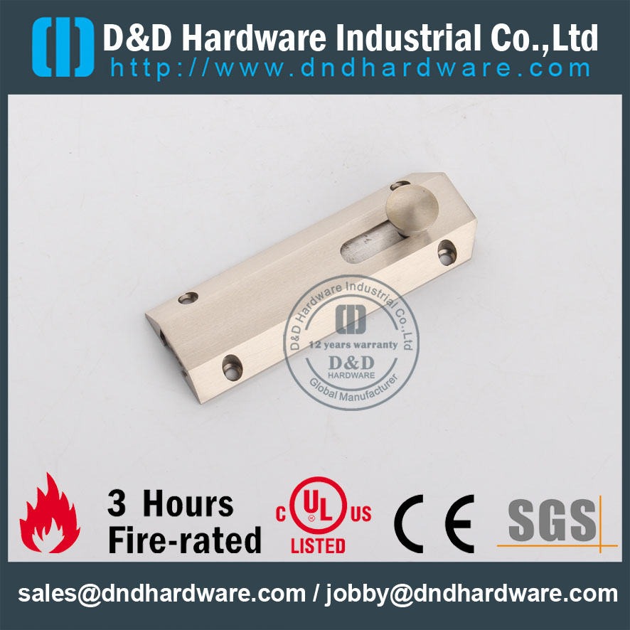 D & D Hardware-Porta Ferragem de Aço SS304 Parafuso de Porta de Madeira DDDB017