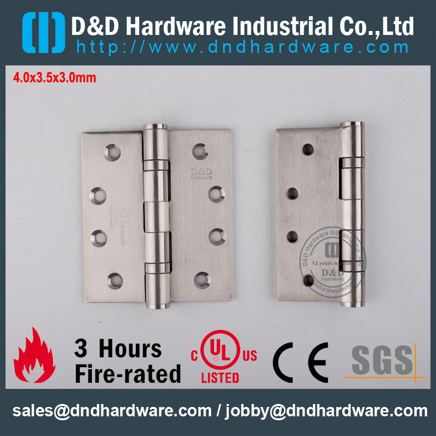 Fire nominal de hardware de dobradiça de porta-d & d
