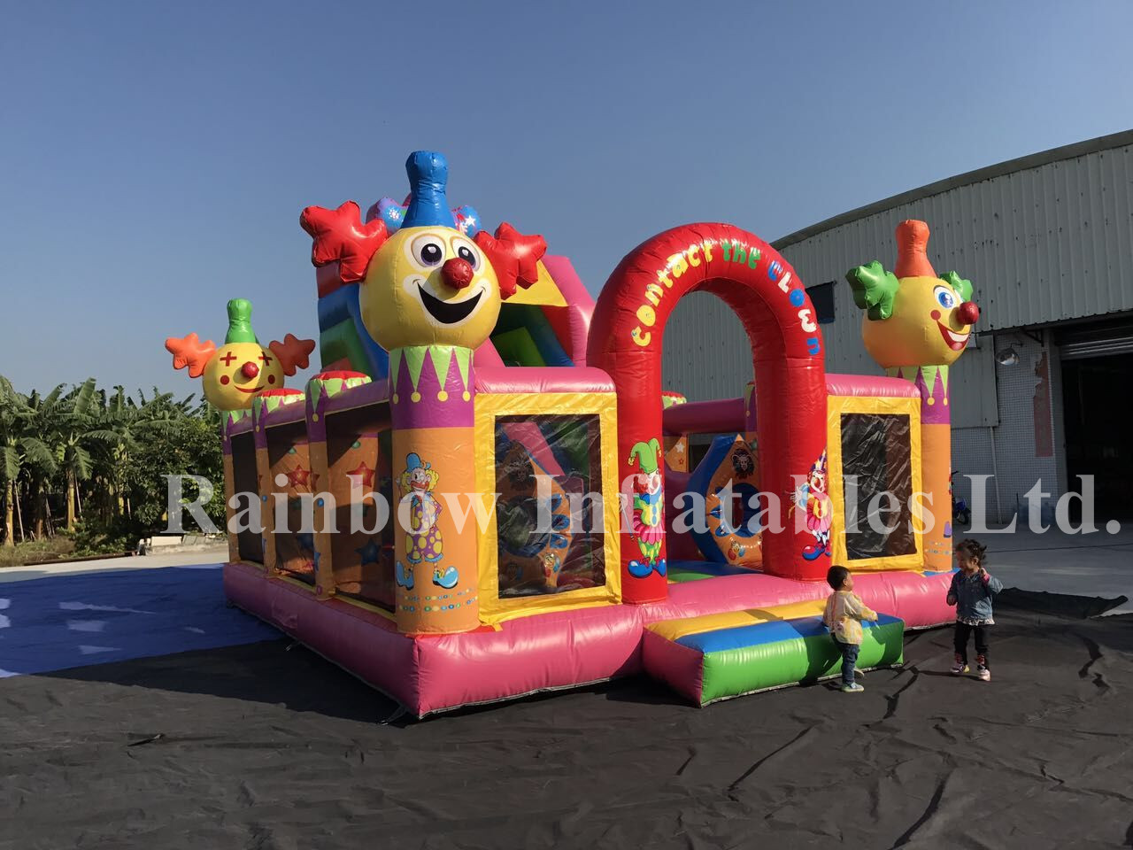 RB4040( 6x6x5.3m ) Inflatables Clown Theme Jumping Funcity Bouncer with Slide