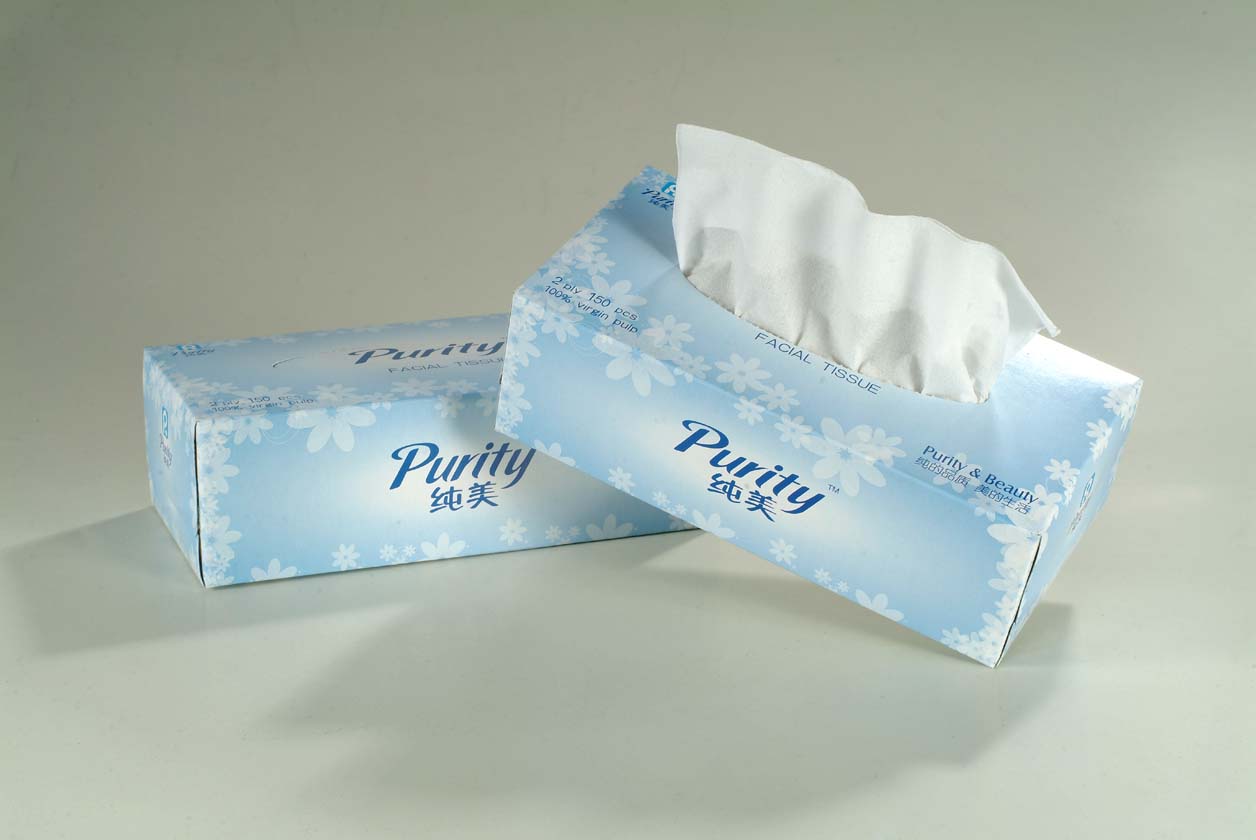 carton paper box packed facial tissue paper