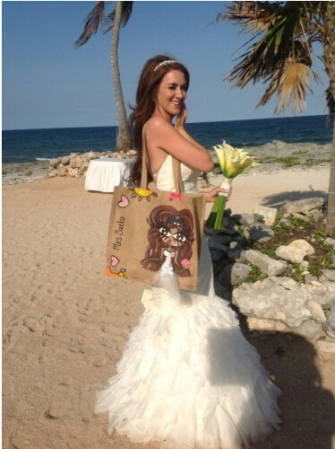 個人化された結婚のジュート袋