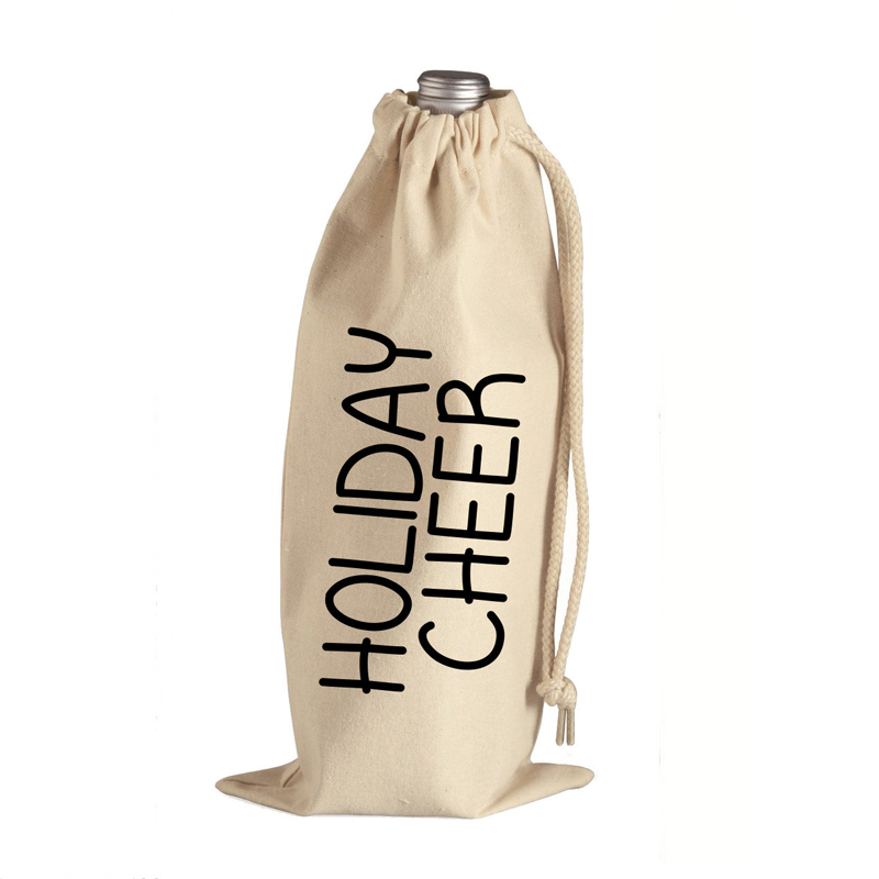 Personalized Drawstring Wine Bottle Tote