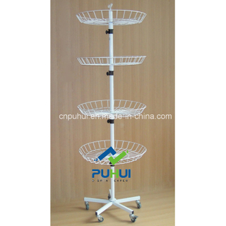 4 Tier Ajustable Floor Standing Wire Basket Spinner (PHY206)