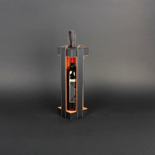 Wine Box Manufacturer Brown PU leather wine bottle display rack