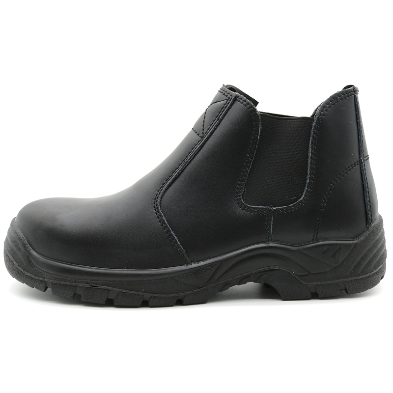 Black Anti Slip No Lace Safety Shoes Steel Toe Cap